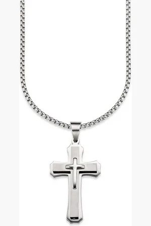 Bruno Banani Kette mit Anhänger Schmuck Geschenk Halskette Kreuz, Venezianerkette