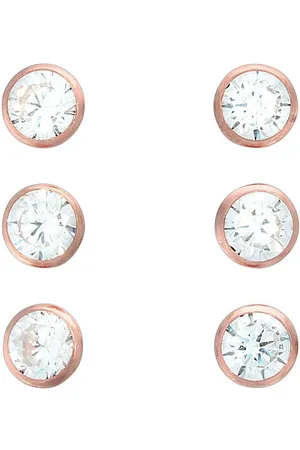 vivance collection Paar Ohrstecker 925 Silber rotvergoldet 3er-Set 4mm