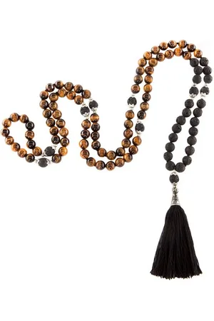 BODHI Perlenarmband Mala mit Tigerauge und Lavastein, 108 Perlen - Verkäufer: Bodynova GmbH