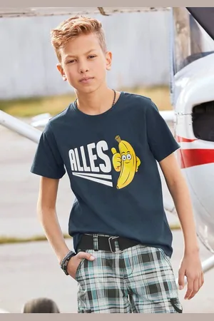 Kidsworld T-Shirt ALLES BANANE Kurzarm, Basic-Passform, bedruckt, Rundhalsausschnitt