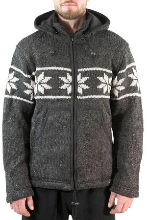 Kunst und Magie Kapuzenstrickjacke Snowboard Nordisch Strick/Wolljacke+Fleecefutter&abnehmbare Kapuze - Verkäufer: