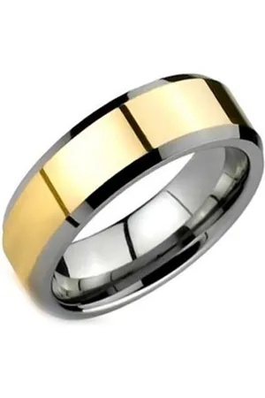 vivance collection Partnerring "Tungsten Eternity" Klassischer BiColorWolfram Ring mit Teilvergoldung, mit Seitenschliff - Verkäufer: KINGKA