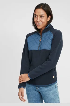 Oxmo Sweatshirt OXMalita Fleece Troyer mit Stepp-Detail - Verkäufer: meinemarkenmode