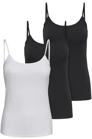 ONLY Tanktop Life Singlet (3-tlg) Figur betont, elastische Baumwollqualität - Verkäufer: Velvet-Shop