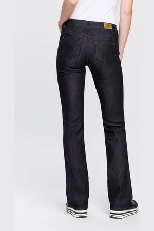 ARIZONA Bootcut-Jeans Shaping bootcut, Kontrastnähte, Used-Look-Waschung, niedrige Leibhöhe