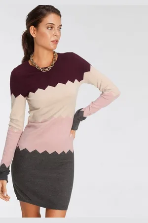 Laura Scott Strickkleid kurzes Kleid, figurbetont, aus Strickstoff, langärmlig