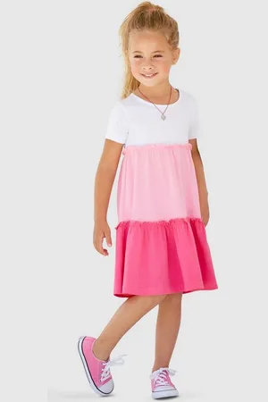 Kidsworld Jerseykleid - Volantkleid für kleine Mädchen festliche Anlässe, kniefreie Länge, verspielter Stil