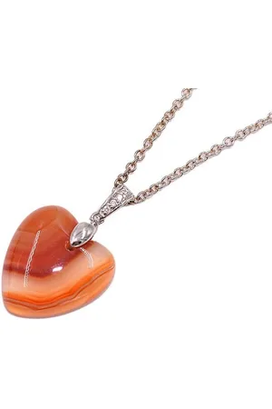 Firetti Kette mit Anhänger Schmuck Geschenk, Achat Herz, Made in Germany - mit Achat, Kristallstein