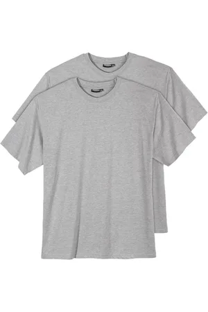 Adamo Rundhalsshirt 2er Pack T-Shirt hellgrau melange Übergröße - Verkäufer: bigtex