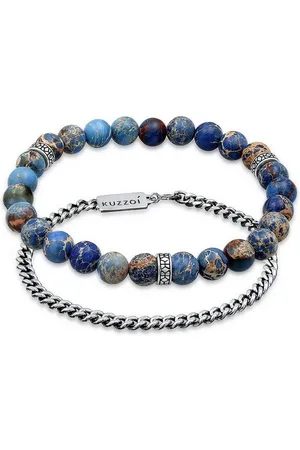 Kuzzoi Bead-Armband-Set Herren Achat Panzerkette 2er Set 925 Silber - Verkäufer: JULIE & GRACE GmbH