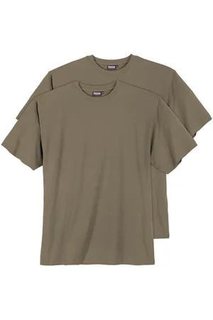Adamo Rundhalsshirt XXL 2er Pack Basic T-Shirts khaki Fashion - Verkäufer: bigtex