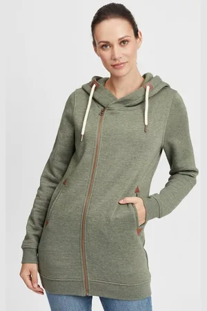 Oxmo Kapuzensweatjacke OXVicky Sweat Zip-Hoodie Long Sweatshirtjacke mit asymmetrischen Reißverschluss - Verkäufer: meinemarkenmode