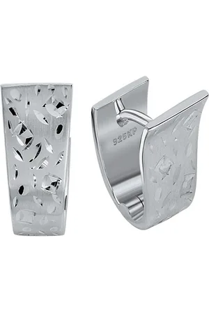 vivance collection Paar Creolen 925 Silber rhodiniert + diamantiert