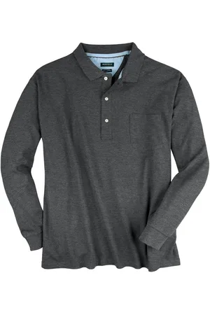 Redfield Langarm-Poloshirt Langarm-Poloshirt anthrazit melange Übergröße - Verkäufer: bigtex