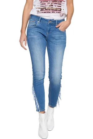 ATT Slim-fit-Jeans Leoni (1-tlg) mit Fransenaufsatz am Unterschenkel - Verkäufer: Deinetrends