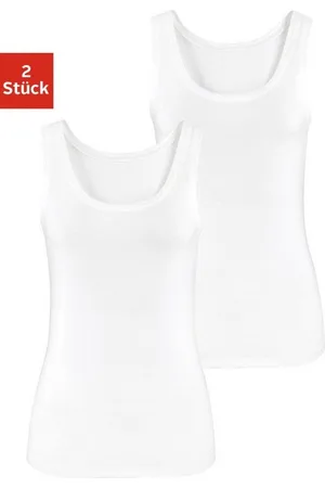 vivance collection Tanktop aus elastischer Baumwoll-Qualität (2er-Pack)