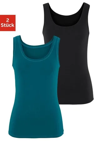 vivance collection Tanktop aus elastischer Baumwoll-Qualität (2er-Pack)