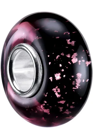 Materia Bead Glas Perle Violett mit Glitzerfolie 1181, Hülse aus 925 Silber - Verkäufer: Schmuck