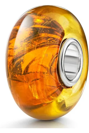 Materia Bead Gelb / Gold Glitzerfolie 1442, Hülse aus 925 Sterling Silber - Verkäufer: Schmuck