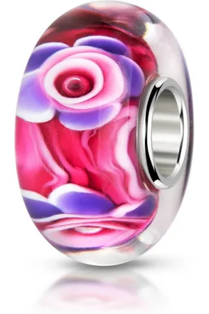 Materia Bead Blumen / Blüten Rot Lila Pink 435, Hülse aus 925 Sterling Silber - Verkäufer: Schmuck
