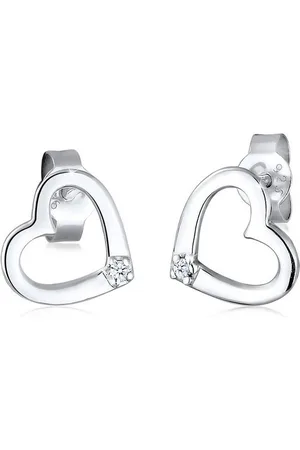 Elli DIAMONDS Paar Ohrstecker Ohrstecker Herz Diamant Weiß (0.03 ct) 925 Sterling Silber