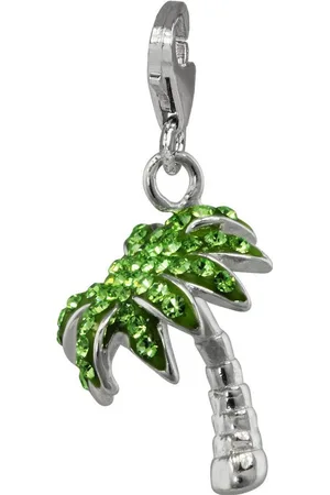 SilberDream Charm-Einhänger hellgrün Charm 3D Palme, Charmsanhänger 3D Palme, 925 Sterling Silber, Farbe: hellgrün - Verkäufer: Fit4Style Silberschmuck - IMPPAC