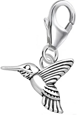 Goldene Hufeisen Charm-Einhänger Kolibri Vogel Charm Anhänger für Bettelarmband aus 925 Silber (1 Stück, inkl. Etui), 925 Sterling Silber mit Zirkonia Silberschmuck für Armband Damen - Verkäufer: