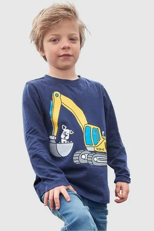 Kidsworld Langarmshirt HUND MIT BAGGER Langarm, Basic-Passform, mit stylischem Druck, Rundhalsausschnitt