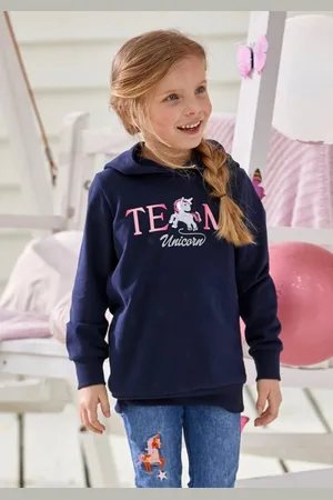 Kidsworld Kapuzensweatshirt, Longsweashirt mit Pailletten Langarm, Basic-Passform, mit modischem Druck, mit Kapuze