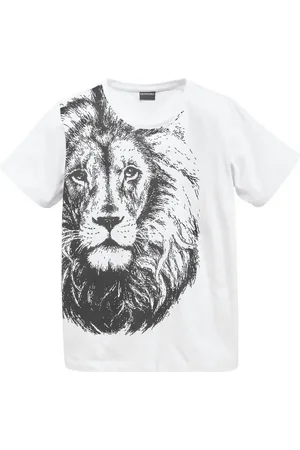 Kidsworld T-Shirt Mit coolem LÖWEN-Print Kurzarm, Basic-Passform, bedruckt, Rundhalsausschnitt
