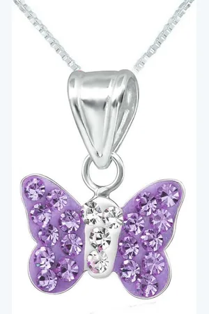 schmuck23 Kettenanhänger Anhänger Kette Schmetterling 925 Silber Kinder Mädchen (Halskette mit Anhänger), Silberanhänger Kettenanhänger Kinderschmuck Halskette - Verkäufer: