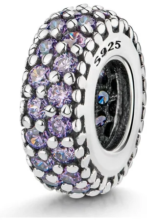 Materia Bead Zirkonia Spacer Lila Flieder Glitzereffekt 1116, 925 Sterling Silber - Verkäufer: Schmuck