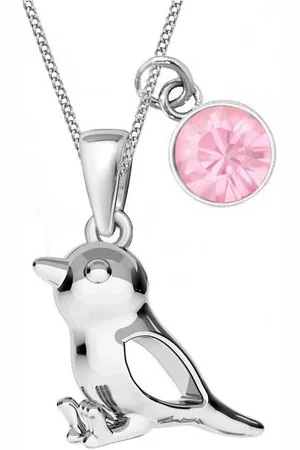 Goldene Hufeisen Kette mit Anhänger Spatz mit Halskette 925 Sterling Silber mit Rosa Zirkonia Kette 45cm (3-tlg, inkl. Schmuckbox) - Verkäufer: