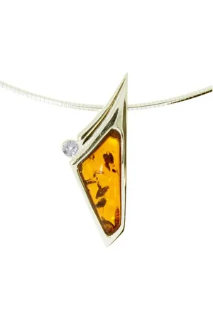 Ostsee-Schmuck Kette mit Anhänger - Gleiter-Agneta - Silber 925/000, vergoldet - Ber (2-tlg) - Verkäufer: