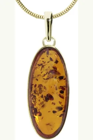 Ostsee-Schmuck Kette mit Anhänger - Classic 30x13 - Gold 333/000 - Bernstein (2-tlg) - Verkäufer: