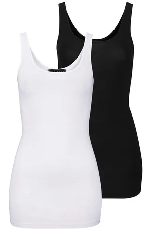 melrose Longtop (Packung, 2-tlg) mit dezentem Glitzer-Logo am Rücken