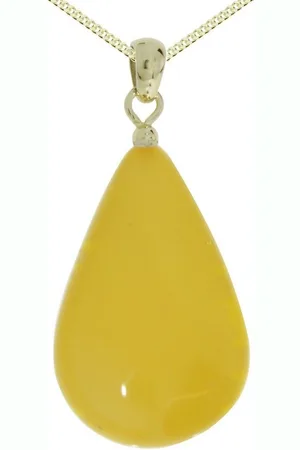 Ostsee-Schmuck Kette mit Anhänger - Tropfen ca. 30 mm lang - Silber 925/000, (2-tlg) - Verkäufer: