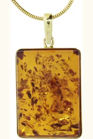 Ostsee-Schmuck Kette mit Anhänger - Classic 27x19 - Gold 333/000 - Bernstein (2-tlg) - Verkäufer: