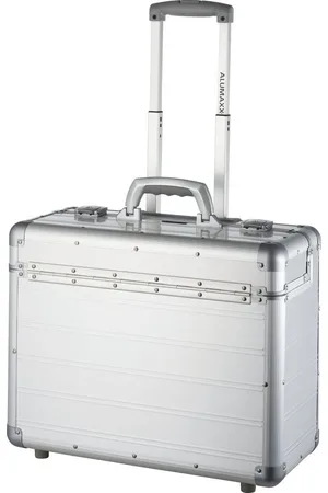 Alumaxx Pilotenkoffer Discovery, siberfarben matt, 2 Rollen, Handgepäck Koffer, Reisekoffer aus Aluminium