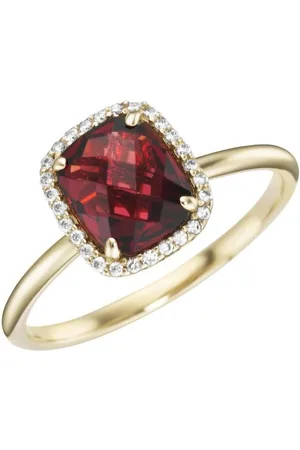 Luigi Merano Goldring mit Granat und Zirkonia, Gold 375