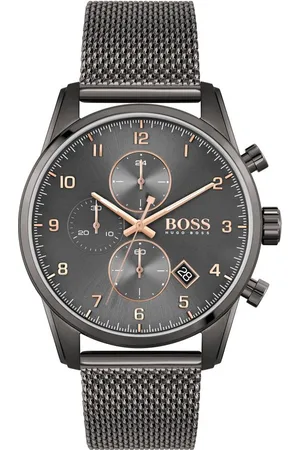 HUGO BOSS Chronograph SKYMASTER 1513837, Quarzuhr, Herrenuhr, Armbanduhr, Stoppfunktion, Edelstahlarmband