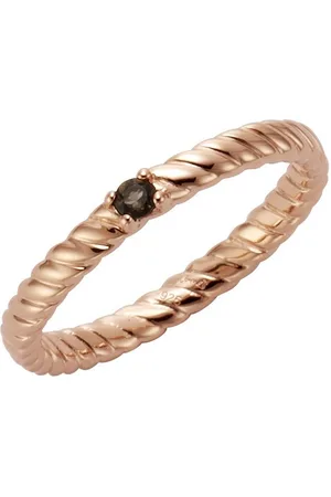 Jamelli Fingerring 925/- Sterling Silber rotverg. mit Rauchquarz