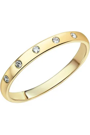 ELLEN K. Fingerring 375 Gold mit 5x Zirkonia weiß
