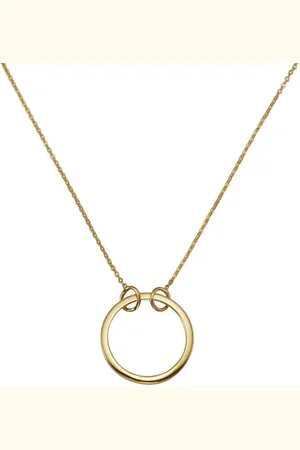 ELLEN K. Collierkettchen Gold 375 45/42cm lang Kreis Motiv