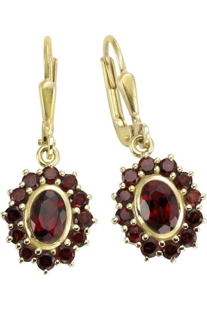 vivance collection Paar Ohrhänger 333/- Gelbgold mit Granat