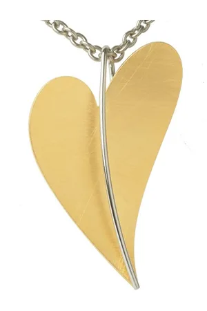 ERNSTES Herzanhänger Damen Anhänger Herz Groß Edelstahl gekratzt 37 x 54 mm - Verkäufer: Schmuck-Uhren-Trends