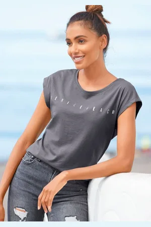 Venice Beach Kurzarmshirt mit Logoprint vorne, T-Shirt aus Baumwolle, sportlich-casual, Basic