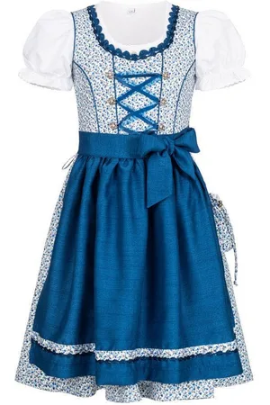 Nübler Dirndl Mädchen Dirndl im traditionellen Stil Kinder Trachten (Dirndl Set DORIS, 3-tlg., Dirndl Kleid mit Bluse und Schürze) Kinder Tracht im bayerischen Stil - Trachtenmode Kinder - Verkäufer: Trachtenhof