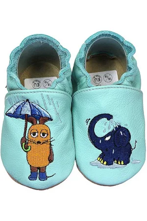 HOBEA Krabbelschuhe Maus mit Elefant Regen mint 22/23 (1½ - 2 Jahre) Krabbelschuh - Verkäufer: