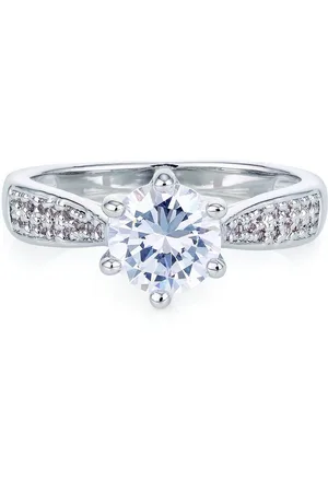 Buckley London Fingerring Messing rhodiniert Kristalle